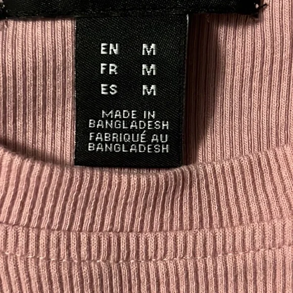 Pink Cropped Ribbed Tee - Picture 3 of 4